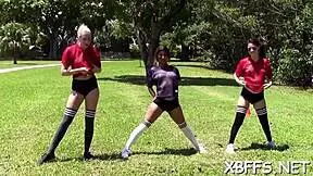 Teens suck and fuck roughly in group