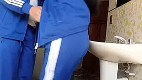 Recording College Girl In School Bathroom Quickie.