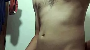 i'm undressing to masturbate my big cock in the bathroom, oops