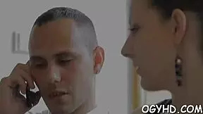 The skillful old man slams the young girl's tight pussy hard.