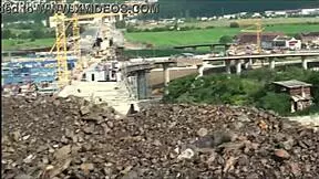 Young Blonde Cutie Fucked Hard In Public By Two Guys!