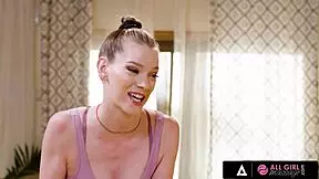 All girl massage where new masseuse Erin Everheart gets help from roommate for training