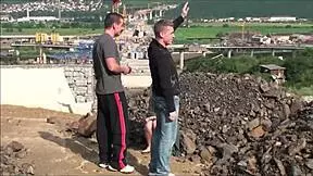 Young Blonde Cutie Fucked Hard In Public By Two Guys!