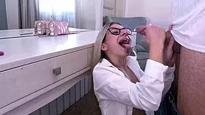 Student avoids condoms and wastes no sperm in wet pussy licking session