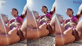 Sexy Latina College Girl Fingered on Beach During Spring Break