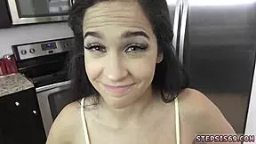 The next day, stepbro gets a rapid call after freaky first blowjob.