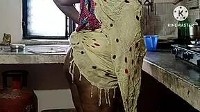 Desi bhabhi gets fucked hard in kitchen with banana dirty talk