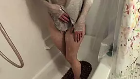 Desperate Petite Wife Holds Pee Before Releasing Hot Golden Shower on Husband