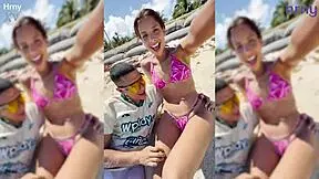 Sexy Latina College Girl Fingered on Beach During Spring Break