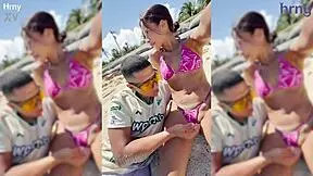 Sexy Latina College Girl Fingered on Beach During Spring Break
