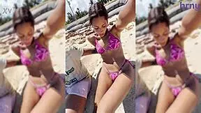 Sexy Latina College Girl Fingered on Beach During Spring Break
