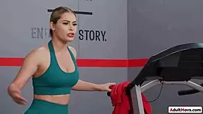 busty futa babe sucked off during squats by asian futanari