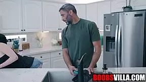 housewife violet teases on countertop before intense encounter with damon dice