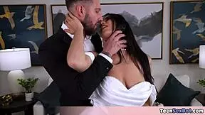 Beautiful bride roxie having a sloppy quick fuck while still wearing her lingerie and heels