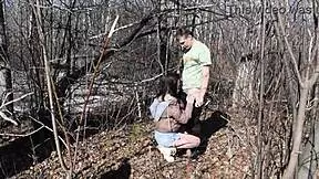 caught roughly fucking young slut in forest