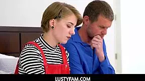 In lustyfam a virgin tiny 18+ blonde teen step daughter has her first time with step dad dakota burns and dick swardson