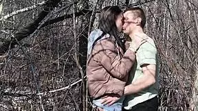 caught roughly fucking young slut in forest