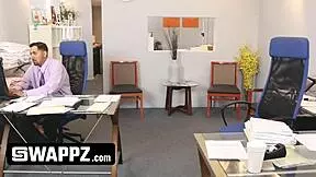 Office swap: stepdads trade teen stepdaughters