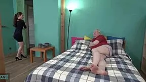 Grandpa's Dirty Easter Egg Hunt Hot Threesome with Two Young Bunnies Sharing a Big Load