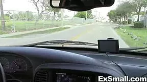 petite woman gives blowjob and dicked by big cock