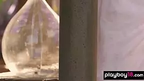 Lovely Brunette German Teen Stripping Nude Outdoor