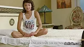 Young lovesome girl opens up her trimmed juicy pussy to lose virginity in hardcore scene