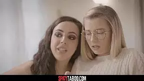 Does lucky stepbrother fuck stepsister and her virgin friend?