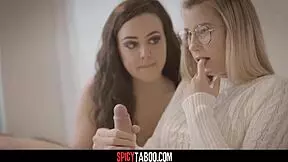 Does lucky stepbrother fuck stepsister and her virgin friend?