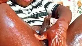 Sexyjayla254 Jerking Off Big Black Oiled Dick