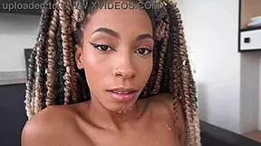 Beautiful slim ebony angel takes bbc anal first time