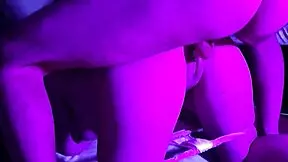 horny teen 18+ student gets dominated in doggy under purple lights 😍