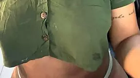 Wife cums on big black cock in motel