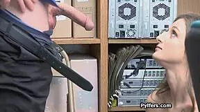 beautiful tattooed brunette caught in office action 😏