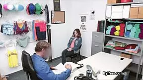 Officer's Big Dick Devours Teen Pussy At Work Office With Deepthroat Choking