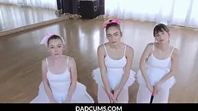 dadcums tutor stepdad teaches ballerina stepdaughter and friends in group