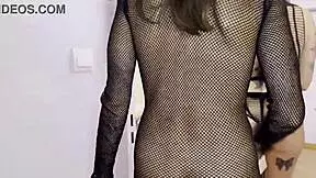 anal training and stretching for two girls in one bed with fingering and licking