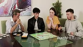 Hey, my friends are using this teen girl freely right in front of her step dad.