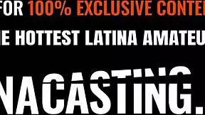 Cute petite latina gets rough anal pounding in pov threesome