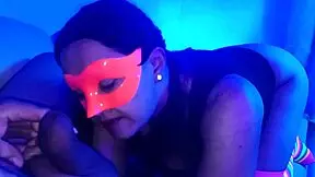 Passionate encounter with waitress in bar room loving strangers