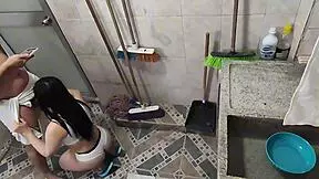 My perverted step-cousin records me washing and i suck it all off!