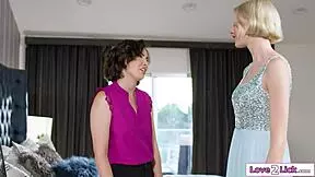 Milf can't resist her teen friend's kiss, we lick pussies in 69