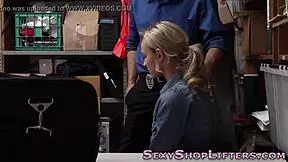 Skinny teen thief spunked