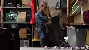 Skinny teen thief spunked