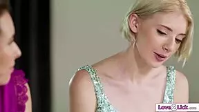 Milf can't resist her teen friend's kiss, we lick pussies in 69