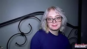 busty blonde annie archer performs in doggystyle position