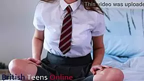 British teen mocks your tiny cock while teasing with her big tits