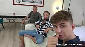 slutty maid hired to fuck the family and wank grandpa