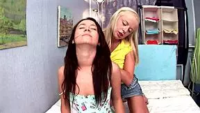 Sexy teen 18+s have a no boys allowed lesbian threesome