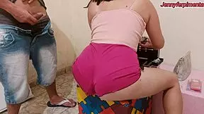 stepdaughter teasing stepfather with her ass out