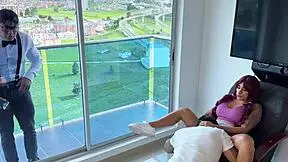 Cheating bitch fucks her lover while boyfriend watches